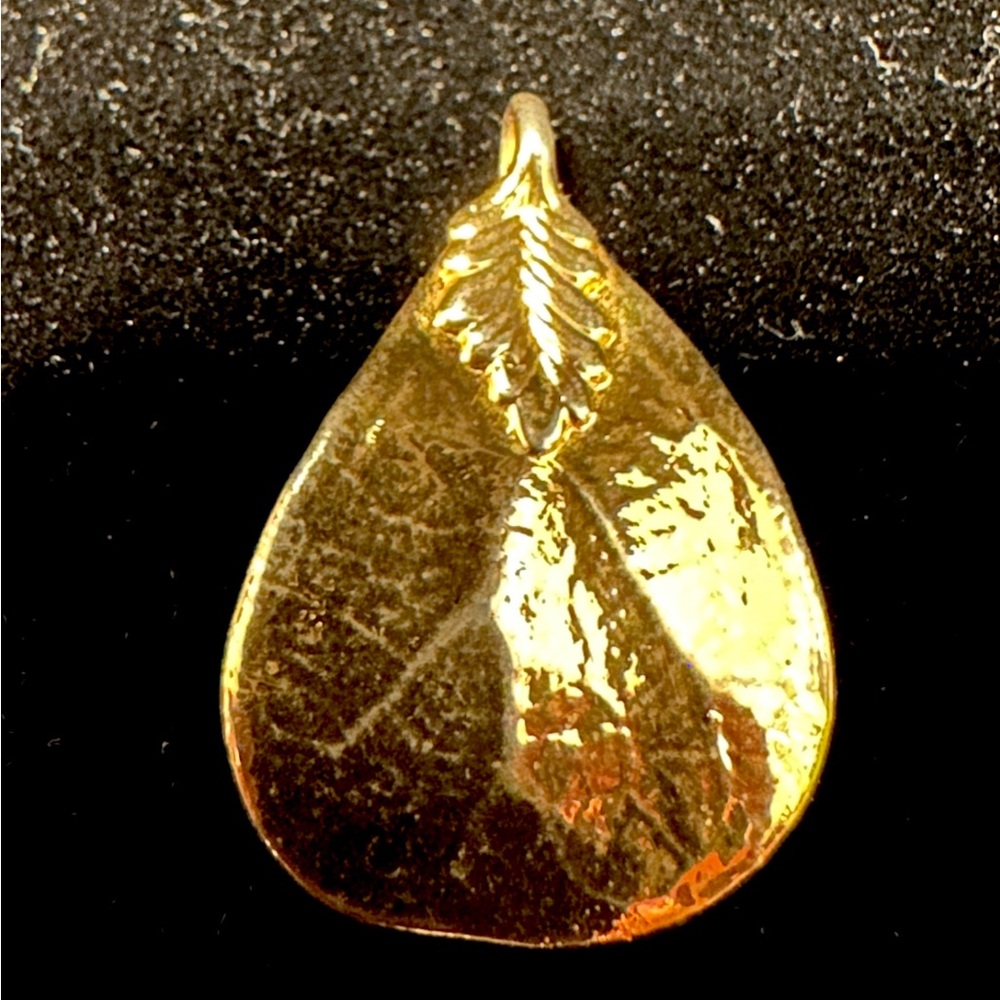 14K Gold dipped Hawaiian Maile Leaf Pendant
